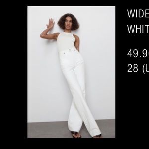 ZARA White Wide Leg Jeans - NEVER WORN
